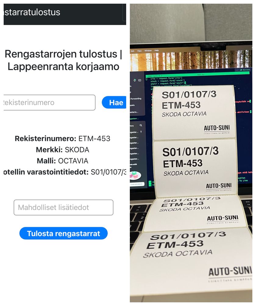 Tyre label printing
